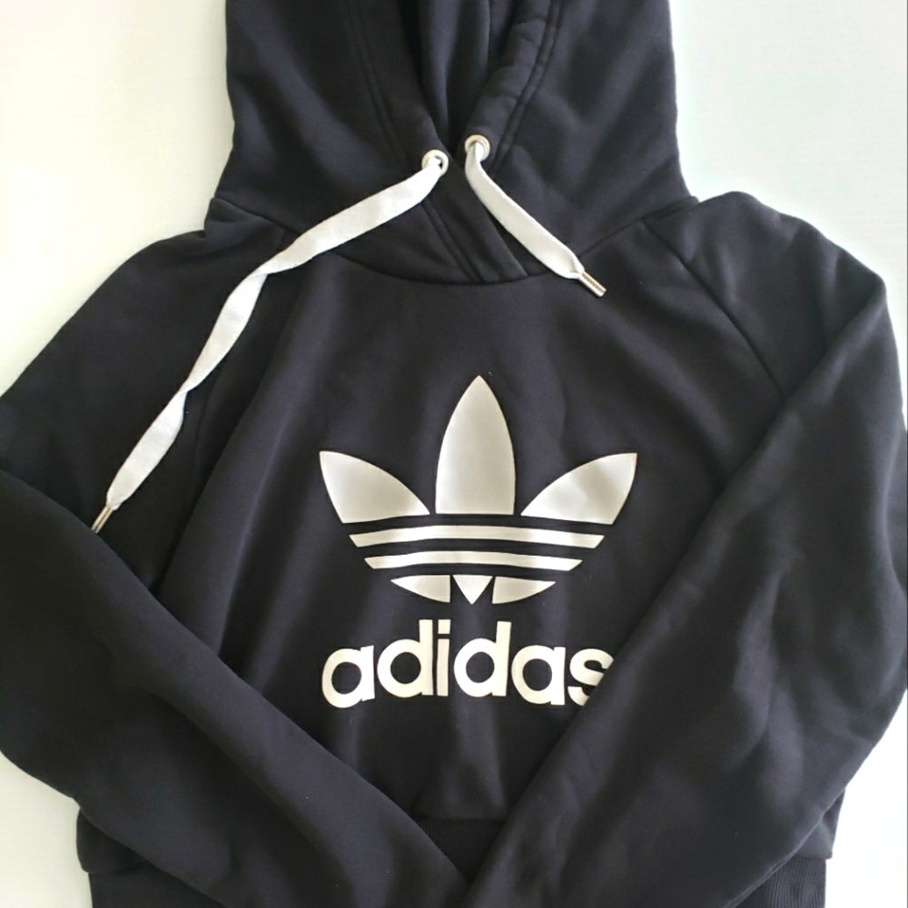 Adidas Black Pullover with White Trefoil
